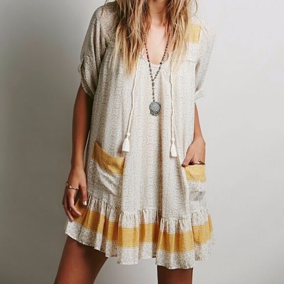 Free People Penny Lane Mini Dress in Swan Combo - Picture 1 of 16